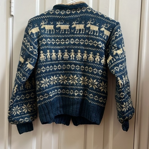 100% WOOL JUMPER BIG SWEATER HAND MADE size small vintage fur - Picture 3 of 10